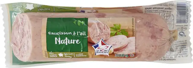 Saucisson à l'ail nature front packaging
