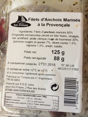 Filet Anchois a la Procencale