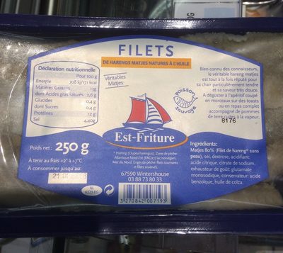 filet de harengs natures à l'huile