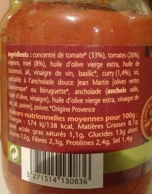 Barbecue de Provence ingredients label