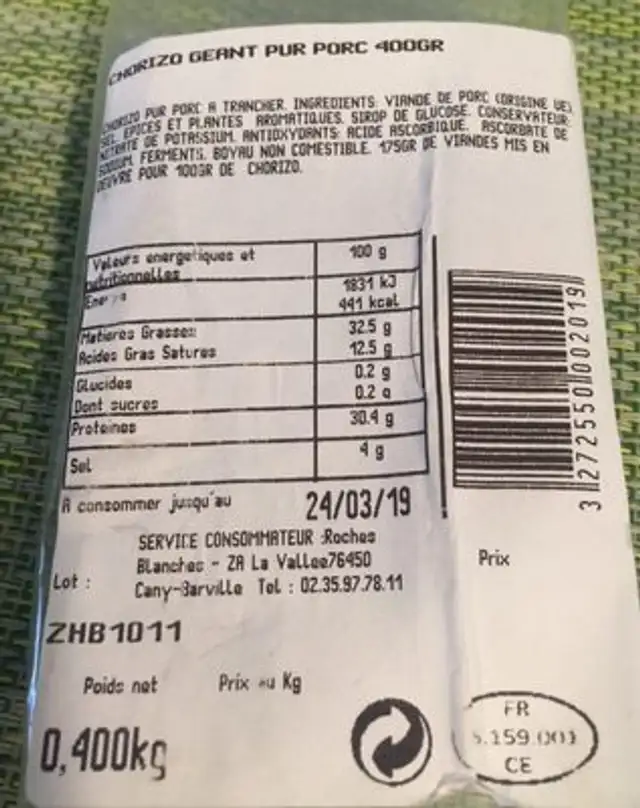 Chorizo front packaging