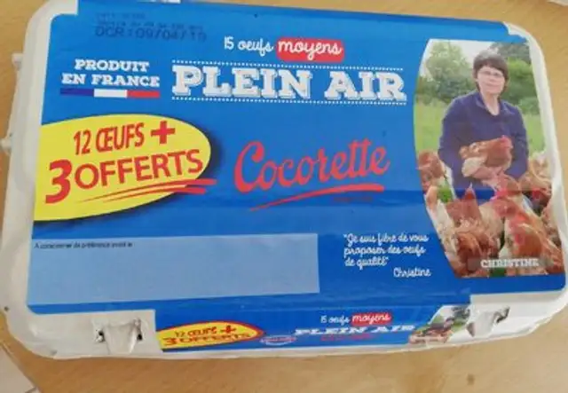 Œufs ingredients label