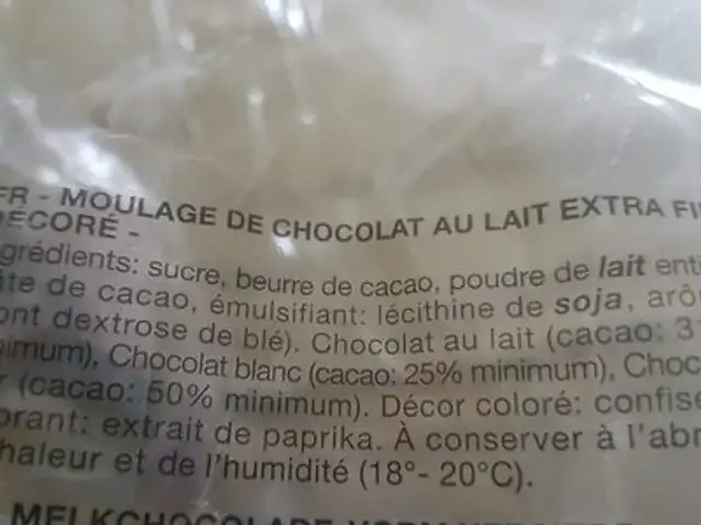 Chocolat lait lapin Confiserie Rohan ingredients label