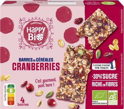 Barres de céréales cranberries