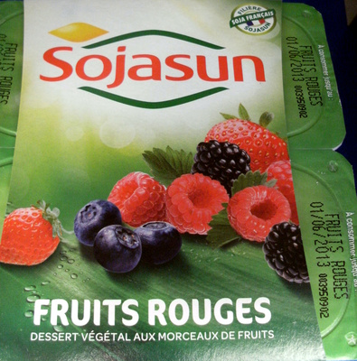 Dessert végétal aux morceaux de fruits, Fruits Rouges (4 Pots)