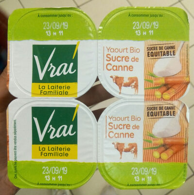 Yaourt bio sucre de canne