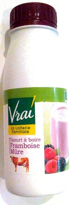 Yaourt à boire à la pulpe de framboise et mûre