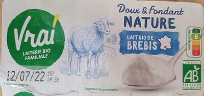 Douceur nature au lait de brebis