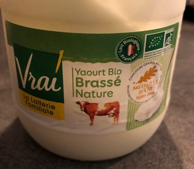 Yaourt Bio brassé nature front packaging