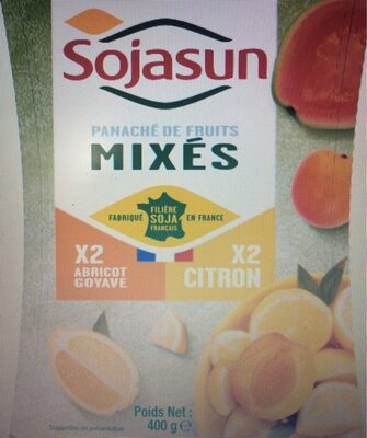 Panaché de fruits mixés : 2 Abricots Goyave, 2 Citron front packaging