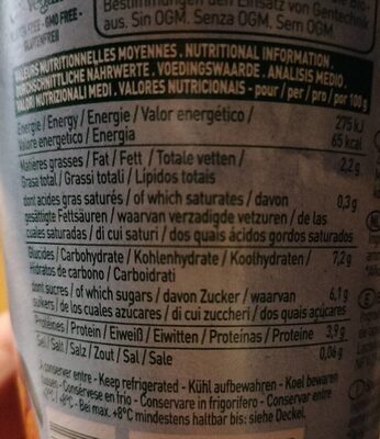 So Soja ! Mangue nutrition facts table