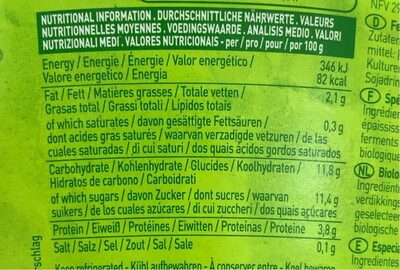 yaourt abricot nutrition facts table