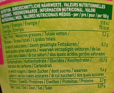 Soja Passionsfrucht nutrition facts table