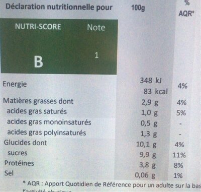 So soja mango coconut nutrition facts table
