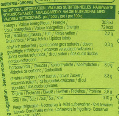 So Soya Himbeere-Matcha nutrition facts table