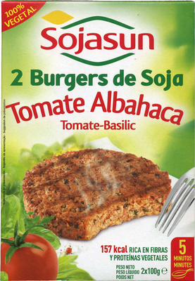 Hamburguesas vegetales de soja de tomate y alhabaca