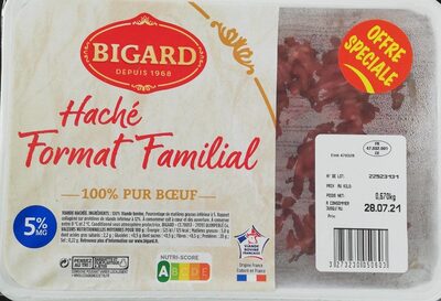Haché Format Familial front packaging