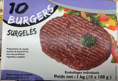 10 burgers surgelés