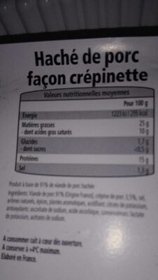 Haché de porc façon crepinettes