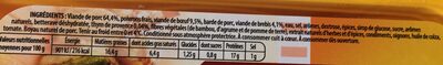 Plateau Grill ingredients label