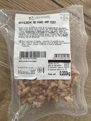 Effiloché de porc vpf cuit