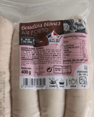 Boudins blancs au Porto front packaging