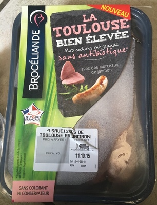 La Toulouse bien élevée Saucisses de toulouse au jambon front packaging