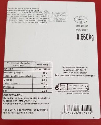 véritable merguez fortes