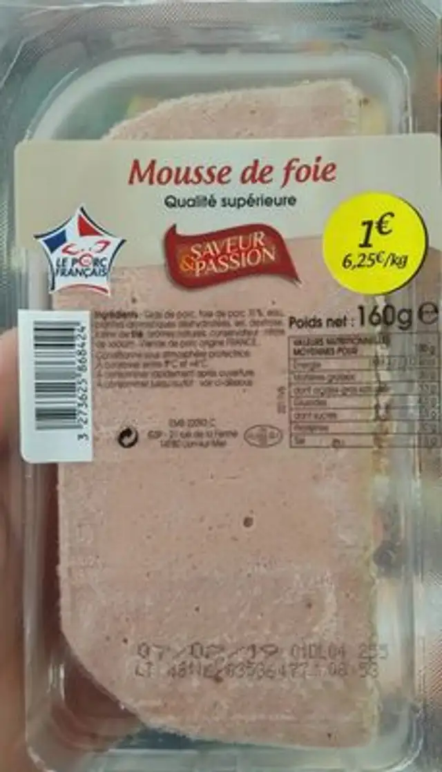 Mousse de foie qualité supérieure front packaging
