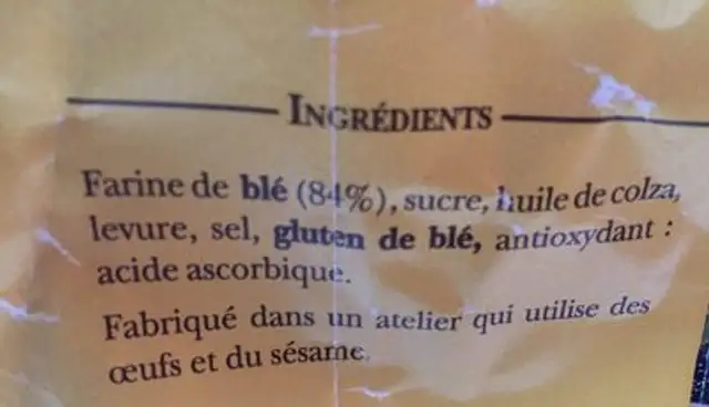 Petit grille aixois ingredients label