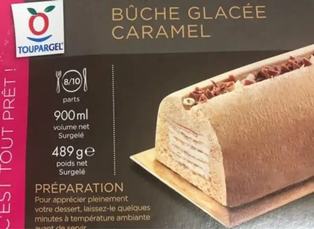 Bûche glacée caramel front packaging