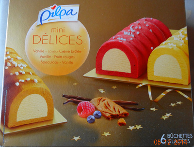 Mini Délices Vanille-saveur crème brûlée, Vanille-fruits rouges, Spéculoos-vanille