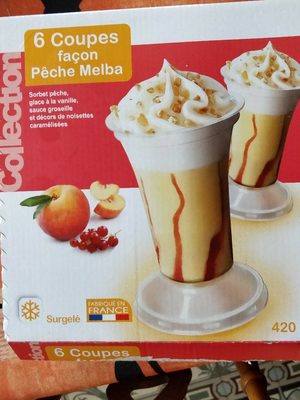 6 coupes façon Pêche-Melba