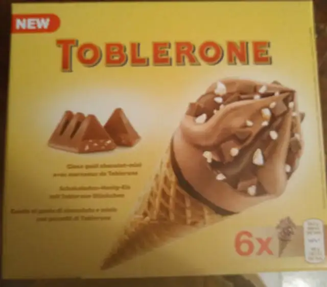 Cônes glace au cacao miel & morceaux de chocolat au lait front packaging