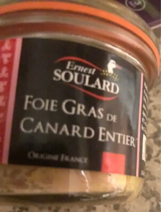 Foie gras de canard entier nutrition facts table