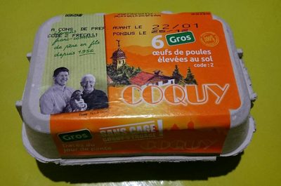 6 gros oeufs de poules élevées au sol