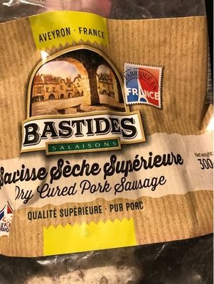 Dry cured pork sausage front packaging