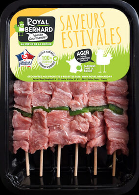 6 Brochettes de Dinde Poivron vert