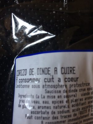 Chorizo de dinde à cuire