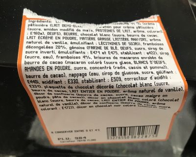 Framboisier ingredients label