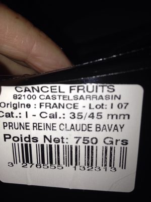 Délice de prunes front packaging