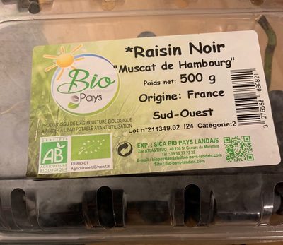 Raisin Noir front packaging