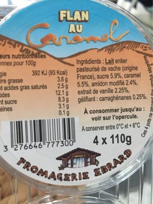 Flans au caramel FROMAGERIE EBRARD
