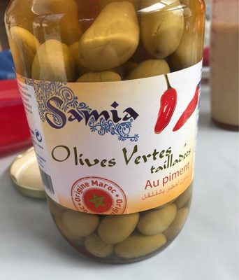 Olives vertes tailladées au piment