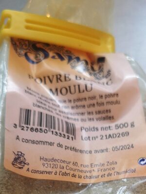Poivre blanc moulu front packaging