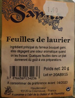 Feuilles de laurier front packaging