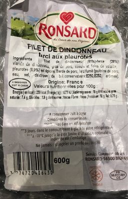 Filet de dindonneau farci aux pleurotes