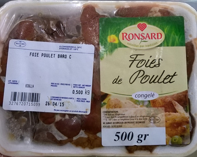 Foies de poulet congelés