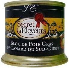 Bloc de foie gras de canard du sud ouest SECRET D'ELEVEURS front packaging