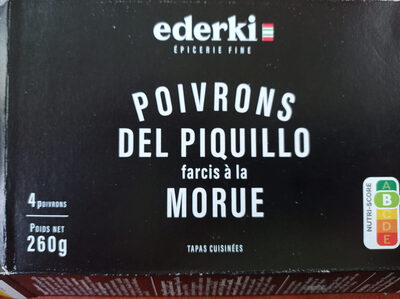 Poivrons del piquillo farcis à la morue front packaging